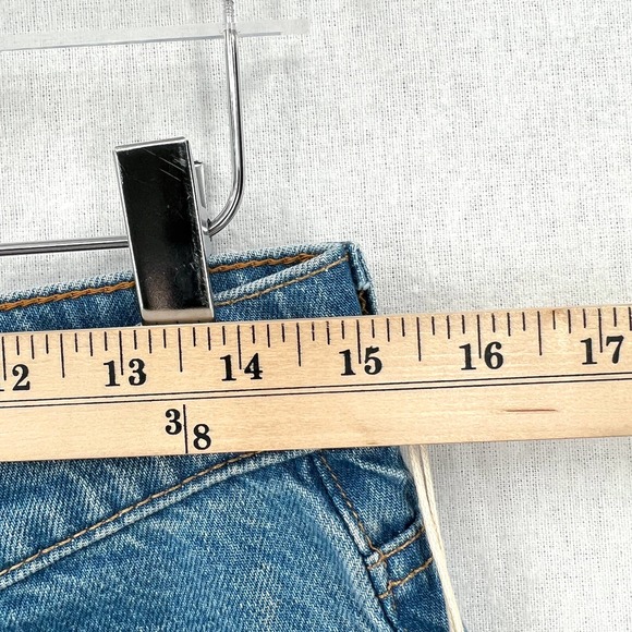 MOTHER SNACKS Jeans Womens 28 Blue Pleated Fun Dip Puddle Like Nothing Else NEW - Picture 15 of 16